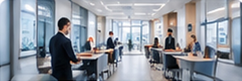Public service office with service counters
